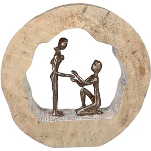 Dekofigur CASABLANCA BY GILDE Skulptur Antrag Dekofiguren Gr. B/H/T: 28 cm x 28 cm x 6 cm, braun (bronzefarben) Deko-Objekte