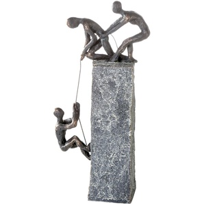 Dekofigur CASABLANCA BY GILDE Skulptur Assistance Dekofiguren Gr. B/H/T: 18 cm x 43 cm x 5 cm, braun (bronzefarben) Deko-Objekte Dekoobjekt, Höhe 43 cm, mit Spruchanhänger, Wohnzimmer