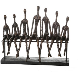 Dekofigur CASABLANCA BY GILDE Skulptur Community Dekofiguren Gr. B/H/T: 40 cm x 35 cm x 11 cm, braun (bronzefarben) Deko-Objekte Dekoobjekt, Höhe 35 cm, mit Spruchanhänger, Wohnzimmer