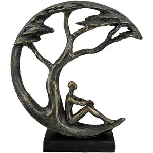 Dekofigur CASABLANCA BY GILDE Skulptur Daydreamer Dekofiguren Gr. B/H/T: 26 cm x 32 cm x 7,5 cm, braun (bronzefarben) Deko-Objekte