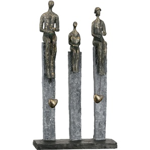 Dekofigur CASABLANCA BY GILDE Skulptur Fishing, bronzefarben Dekofiguren Gr. B/H/T: 23 cm x 41 cm x 9 cm, braun (bronzefarben) Deko-Objekte bronzefarben, Polyresin
