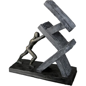 Dekofigur CASABLANCA BY GILDE Skulptur Holding Dekofiguren Gr. B/H/T: 22 cm x 23,5 cm x 7,5 cm, grau (anthrazit) Deko-Objekte