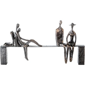 Dekofigur CASABLANCA BY GILDE Skulptur Leisure Dekofiguren Gr. B/H/T: 45 cm x 23 cm x 7 cm, braun (bronzefarben) Deko-Objekte Dekoobjekt, Höhe 23 cm, mit Spruchanhänger, Wohnzimmer
