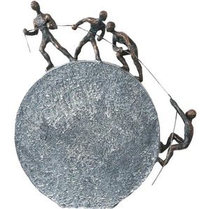 Dekofigur CASABLANCA BY GILDE Skulptur Lifting Dekofiguren Gr. B/H/T: 32 cm x 36 cm x 5 cm, braun (bronzefarben) Deko-Objekte Dekoobjekt, Höhe 36 cm, mit Spruchanhänger, Wohnzimmer