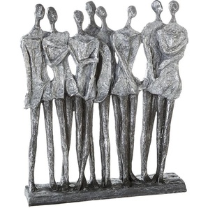 Dekofigur CASABLANCA BY GILDE Skulptur Mädelsabend, antik silber Dekofiguren Gr. B/H/T: 28 cm x 34 cm x 7 cm, silberfarben Deko-Objekte