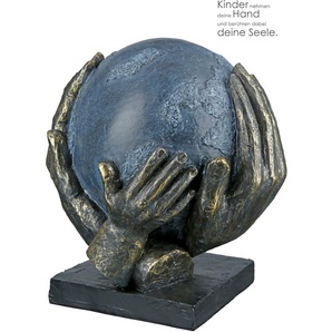 Dekofigur CASABLANCA BY GILDE Skulptur Save the World Dekofiguren Gr. B/H/T: 18 cm x 19 cm x 15 cm, braun (bronzefarben) Deko-Objekte