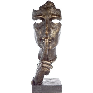 Dekofigur CASABLANCA BY GILDE Skulptur Silence, bronzefarben/grau Dekofiguren Gr. B/H/T: 13 cm x 39 cm x 13 cm, orange (bronzefarben, grau) Deko-Objekte bronzefarbengrau, Polyresin