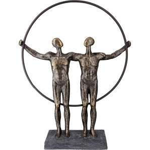 Dekofigur CASABLANCA BY GILDE Skulptur two men Dekofiguren Gr. B/H/T: 27 cm x 35,5 cm x 8 cm, braun (bronzefarben) Deko-Objekte