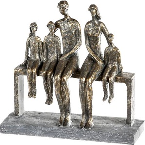 Dekofigur CASABLANCA BY GILDE Skulptur We are family, bronzefarben/grau Dekofiguren Gr. B/H/T: 26 cm x 26 cm x 9 cm, orange (bronzefarben, grau) Deko-Objekte
