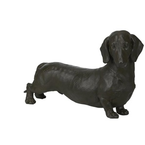 Dekofigur Dackel - braun - Polyresin (Kunstharz) - 38 cm - 24 cm - cm 18,0 | Möbel Kraft