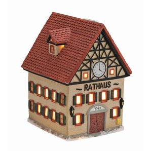 Dekohaus, Braun, Rot, Keramik, 10x13x9 cm, Dekoration, Skulpturen & Dekoobjekte, Dekoobjekte