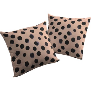 Dekokissen ADAM Kissenhülle Dots Dekokissen_Sitzkissen_Kissenhüllen Gr. B/L: 40 cm x 60 cm, 1 St., lila (lila, bedruckt) Dekokissen gemustert nachhaltig aus Bio-Baumwolle, Kissenhülle ohne Füllung, 1 Stück