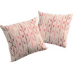 Dekokissen ADAM Kissenhülle Wave Dekokissen_Sitzkissen_Kissenhüllen Gr. B/L: 40 cm x 60 cm, 1 St., rosa (rosa, rot, bedruckt) Dekokissen gemustert nachhaltig aus Bio-Baumwolle, Kissenhülle ohne Füllung, 1 Stück