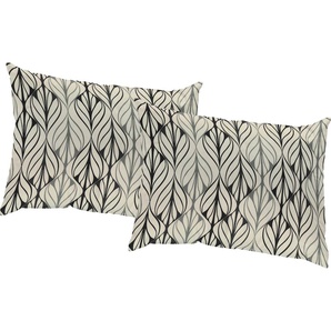 Dekokissen ADAM Kissenhülle Wave Dekokissen_Sitzkissen_Kissenhüllen Gr. B/L: 40 cm x 60 cm, 1 St., schwarz (schwarz, dunkelgrau, bedruckt) Dekokissen gemustert nachhaltig aus Bio-Baumwolle, Kissenhülle ohne Füllung, 1 Stück