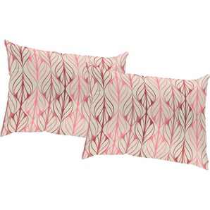 Dekokissen ADAM Kissenhülle Wave Dekokissen_Sitzkissen_Kissenhüllen Gr. B/L: 50 cm x 50 cm, 1 St., rosa (rosa, rot, bedruckt) Dekokissen gemustert nachhaltig aus Bio-Baumwolle, Kissenhülle ohne Füllung, 1 Stück