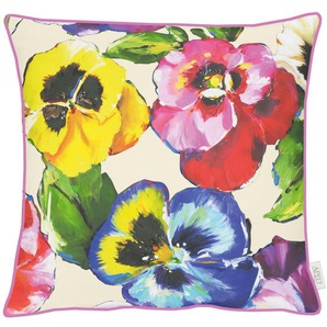 Dekokissen APELT 9584 Dekokissen_Sitzkissen_Kissenhüllen Gr. B/L: 59 cm x 59 cm, 1 St., Baumwolle, bunt (bunt, geblümt) Dekokissen gemustert Kopfkissen Stiefmütterchen-Motiv, Kissenhülle ohne Füllung, 1 Stück
