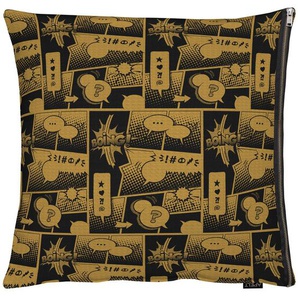 Dekokissen APELT Comic Dekokissen_Sitzkissen_Kissenhüllen Gr. B/L: 65 cm x 65 cm, 1 St., Polyester, schwarz (schwarz, kupferfarben, gemustert) Deko-Kissen Dekokissen gemustert Kopfkissen Kissenhülle mit Füllung, 1 Stück