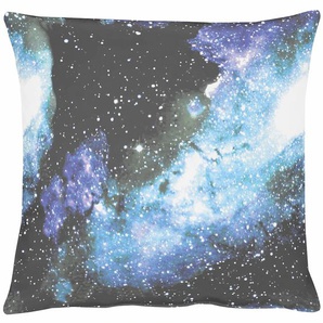 Dekokissen APELT Galaxy Dekokissen_Sitzkissen_Kissenhüllen Gr. B/L: 45 cm x 45 cm, 1 St., blau (blau, bedruckt) Dekokissen gemustert Kissenhülle mit Füllung, 1 Stück