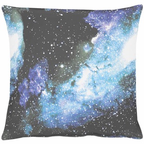 Dekokissen APELT Galaxy Dekokissen_Sitzkissen_Kissenhüllen Gr. B/L: 45 cm x 45 cm, 1 St., Polyester, blau (blau, bedruckt) Dekokissen gemustert Kopfkissen Kissenhülle mit Füllung, 1 Stück