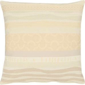 Dekokissen APELT Massimo Dekokissen_Sitzkissen_Kissenhüllen Gr. B/L: 48 cm x 48 cm, 1 St., Polyester-Baumwolle-Kunstfaser, beige (natur, gemustert, gestreift) Dekokissen gemustert Kopfkissen Kissenhülle mit Füllung, 1 Stück