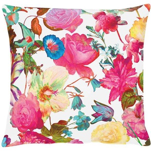 Dekokissen APELT Merian Dekokissen_Sitzkissen_Kissenhüllen Gr. B/L: 59 cm x 59 cm, 1 St., Baumwolle, pink (weiß, pink, bedruckt) Dekokissen gemustert Kopfkissen Kissenhülle ohne Füllung, 1 Stück