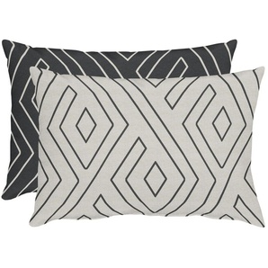 Dekokissen APELT Mistral Dekokissen_Sitzkissen_Kissenhüllen Gr. B/L: 45 cm x 45 cm, 1 St., Polyester-Kunstfaser, schwarz-weiß (weiß, schwarz, ornamente) Dekokissen gemustert Kopfkissen Wendekissenhülle mit Füllung, 1 Stück