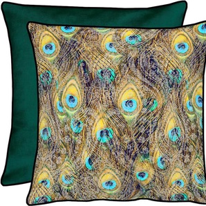 Dekokissen APELT Mythos Dekokissen_Sitzkissen_Kissenhüllen Gr. B/L: 45 cm x 45 cm, 1 St., Polyester, bunt (braun, gelb, türkis, gemustert) Dekokissen gemustert Wendekissenhülle mit Füllung, 1 Stück