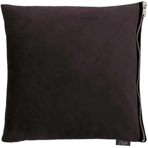 Dekokissen APELT TASSILO Dekokissen_Sitzkissen_Kissenhüllen Gr. B/L: 46 cm x 46 cm, 1 St., schwarz (schwarz, unifarben) Dekokissen uni Uni, Samt, Kissenhülle ohne Füllung, 1 Stück