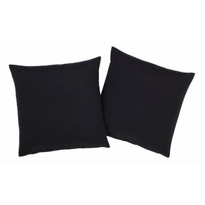 Dekokissen BRUNO BANANI Lagan Dekokissen_Sitzkissen_Kissenhüllen Gr. B/L: 40 cm x 40 cm, 2 St., Polyester, schwarz (schwarz, unifarben) Dekokissen uni Kopfkissen einfarbig, Kissenhüllen ohne Füllung, 2 Stück 40 x cm