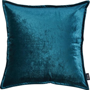 Dekokissen DONE. Glam Dekokissen_Sitzkissen_Kissenhüllen Gr. B/L: 65 cm x 65 cm, 1 St., blau (petrol, unifarben) Dekokissen uni unifarben, Reißverschluss, Kissenhüle ohne Füllung, 1 Stück