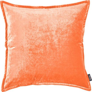 Dekokissen DONE. Glam Dekokissen_Sitzkissen_Kissenhüllen Gr. B/L: 65 cm x 65 cm, 1 St., Polyester, rot (coral, unifarben) Dekokissen uni unifarben, Reißverschluss, Kissenhüle ohne Füllung, 1 Stück