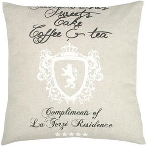 Dekokissen GO-DE High Tea Dekokissen_Sitzkissen_Kissenhüllen Gr. B/L: 50 cm x 50 cm, 1 St., beige (beige, gemustert) Dekokissen gemustert (LB): ca. 50x50 cm