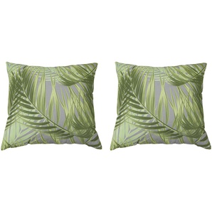Dekokissen GO-DE Klara Dekokissen_Sitzkissen_Kissenhüllen Gr. B/L: 48 cm x 48 cm, 2 St., Polyester-Baumwolle, grün (grün, gemustert) Dekokissen gemustert Kopfkissen 2er Set
