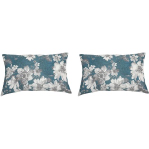 Dekokissen GO-DE Sophia Dekokissen_Sitzkissen_Kissenhüllen Gr. B/L: 60 cm x 40 cm, 2 St., blau (blau, geblümt) Dekokissen gemustert 2er Set
