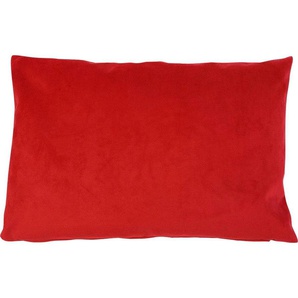 Dekokissen GÖZZE Duval Dekokissen_Sitzkissen_Kissenhüllen Gr. B/L: 60 cm x 40 cm, 2 St., Polyester, rot (rot, unifarben) Dekokissen uni Kissenbezüge mit Reißverschluss, Kissenhüle ohne Füllung, 2 Stück