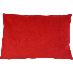 Dekokissen GÖZZE Duval Dekokissen_Sitzkissen_Kissenhüllen Gr. B/L: 60 cm x 40 cm, 2 St., rot (rot, unifarben) Dekokissen uni mit Reißverschluss, Kissenhüle ohne Füllung, 2 Stück