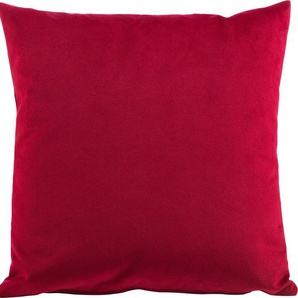 Dekokissen GÖZZE Duval Dekokissen_Sitzkissen_Kissenhüllen Gr. B/L: 60 cm x 60 cm, 2 St., Polyester, rot (bordeaux, unifarben) Dekokissen uni Kissenbezüge mit Reißverschluss, Kissenhüle ohne Füllung, 2 Stück