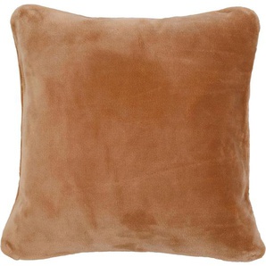 Dekokissen GÖZZE Premium Cashmere-Feeling Kissen Dekokissen_Sitzkissen_Kissenhüllen Gr. B/L: 50 cm x 50 cm, 1 St., Kunstfaser, beige (sand, unifarben) Dekokissen uni Kopfkissen passend zur Premium Cashmere-Feeling Decke, Kissenhüle mit Füllung