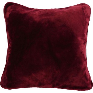 Dekokissen GÖZZE Premium Cashmere-Feeling Kissen Dekokissen_Sitzkissen_Kissenhüllen Gr. B/L: 50 cm x 50 cm, 1 St., Kunstfaser, rot (bordeaux, unifarben) Dekokissen uni Kopfkissen passend zur Premium Cashmere-Feeling Decke, Kissenhüle mit Füllung