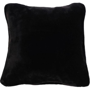 Dekokissen GÖZZE Premium Cashmere-Feeling Kissen Dekokissen_Sitzkissen_Kissenhüllen Gr. B/L: 50 cm x 50 cm, 1 St., Kunstfaser, schwarz (schwarz, unifarben) Dekokissen uni Kopfkissen passend zur Premium Cashmere-Feeling Decke, Kissenhüle mit Füllung