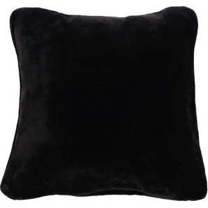 Dekokissen GÖZZE Premium Cashmere-Feeling Kissen Dekokissen_Sitzkissen_Kissenhüllen Gr. B/L: 50 cm x 50 cm, 1 St., schwarz (schwarz, unifarben) Dekokissen uni passend zur Premium Cashmere-Feeling Decke, Kissenhüle mit Füllung