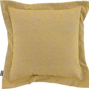 Dekokissen H.O.C.K. Addicted Dekokissen_Sitzkissen_Kissenhüllen Gr. B/L: 50 cm x 50 cm, 1 St., Baumwolle-Polyester-Polyacryl, gelb (gelb, altgoldfarben, goldfarben, jaquard, struktur, unifarben) Dekokissen uni Kopfkissen im eleganten Design, Kissenhülle