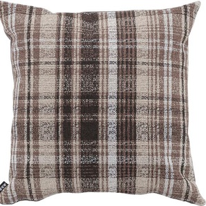 Dekokissen H.O.C.K. Ardesia Dekokissen_Sitzkissen_Kissenhüllen Gr. B/L: 50 cm x 50 cm, 1 St., braun (braun, dunkelbraun, hellbraun, kariert) Dekokissen gemustert mit Karomuster, Kissenhülle Füllung, 1 Stück
