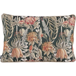 Dekokissen H.O.C.K. Bloom Flashing Dekokissen_Sitzkissen_Kissenhüllen Gr. B/L: 40 cm x 60 cm, 1 St., bunt (olivgrün, dunkelgrün, green, geblümt) Dekokissen gemustert mit Lilien und Sonnenblumen, Kissenhülle Füllung, 1 Stück