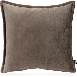 Dekokissen H.O.C.K. Bonanza Dekokissen_Sitzkissen_Kissenhüllen Gr. B/L: 50 cm x 50 cm, 1 St., grau (taupe, unifarben) Dekokissen uni