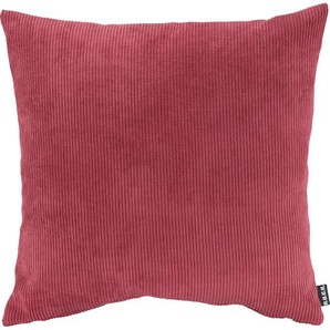 Dekokissen H.O.C.K. Cord Wave Dekokissen_Sitzkissen_Kissenhüllen Gr. B/L: 45 cm x 45 cm, 1 St., Polyester, rot (rot, cord, unifarben) Dekokissen uni Kopfkissen Kissenhülle mit Füllung, 1 Stück