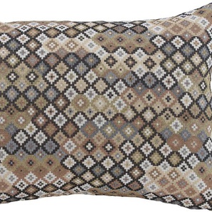 Dekokissen H.O.C.K. Hugo Dekokissen_Sitzkissen_Kissenhüllen Gr. B/L: 40 cm x 60 cm, 1 St., braun (braun, schwarz, grüngelb, gemustert) Dekokissen gemustert mit trendigem Muster, Kissenhülle Füllung, 1 Stück