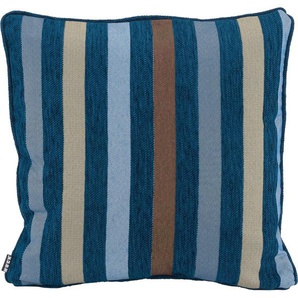 Dekokissen H.O.C.K. Karoo Dekokissen_Sitzkissen_Kissenhüllen Gr. B/L: 50 cm x 50 cm, 1 St., blau (blau, denimblau, dunkelblau, hellblau, blue, gestreift) Dekokissen gemustert im Streifenlook, Kissenhülle mit Füllung, 1 Stück