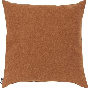 Dekokissen H.O.C.K. Livigno Dekokissen_Sitzkissen_Kissenhüllen Gr. B/L: 50 cm x 50 cm, 1 St., braun (hellbraun, unifarben) Dekokissen uni mit Wollhaptik, Kissenhülle Füllung, 1 Stück