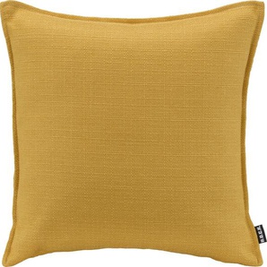 Dekokissen H.O.C.K. Mali Dekokissen_Sitzkissen_Kissenhüllen Gr. B/L: 45 cm x 45 cm, 1 St., Polyester, gelb (gelb, mais, unifarben) Dekokissen uni einfarbig, Kissenhülle mit Füllung, 1 Stück